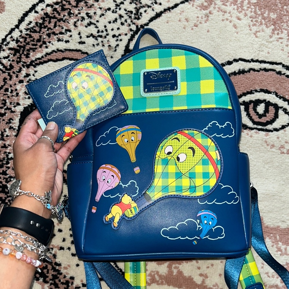 Loungefly Winnie the Pooh (HEFFALUMPS AND WOOZLES) backpack and card holder set